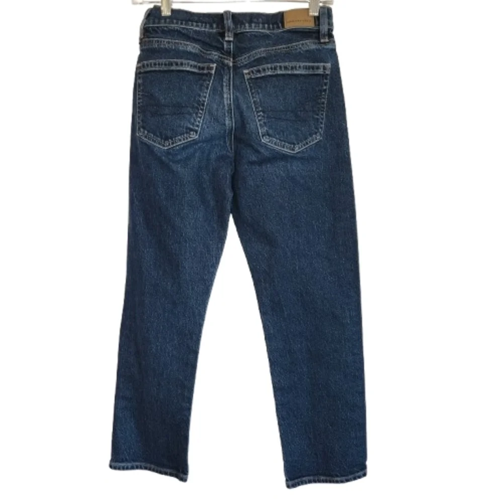American Eagle Super High Rise Ankle Straight Dark Wash Size 00 Short Stretchy